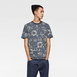 Floral And Stripe Print T-Shirt