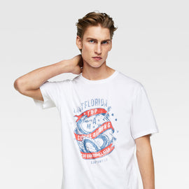 Printed Short Sleeve T-Shirt With A Round Neckline